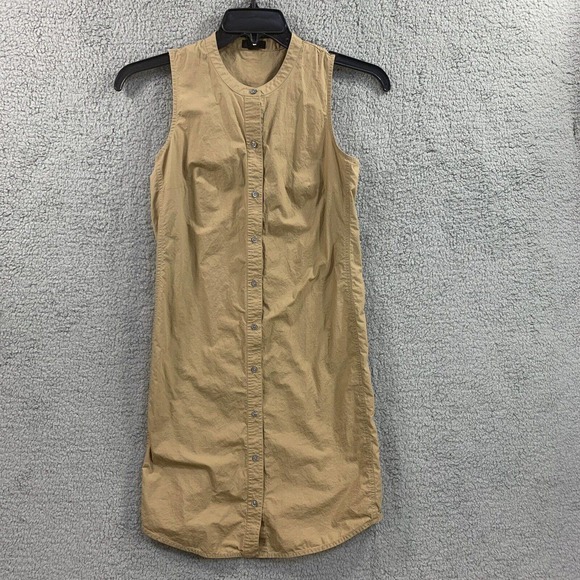 J Crew Collection Womens Shirt Dress Button Down Khaki 100% Cotton Sz XXS Brown - Picture 14 of 14